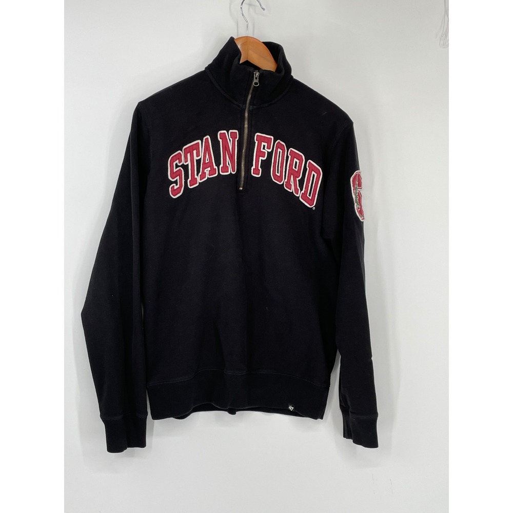 Stanford '47 Brand Mens Stanford University Medium Pullover Black‎ Quarter Zip S